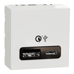 [NU301918] NEW UNICA 2M INCARCATOR RAPID USB DUBLU A+C 18W 2.4A, ALB NU301918