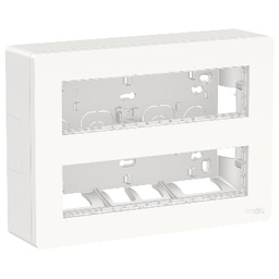 [NU121820] NEW UNICA DOZA PT+PLACA+SUPORT 2x8 MODULE ALB ANTIBACTERIAN NU121820