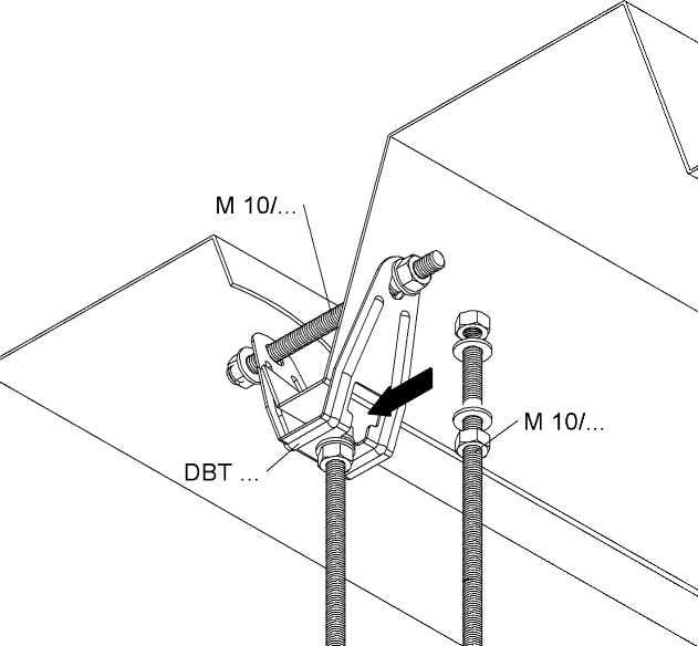 JGHEAB SUPORT TRAPEZOIDAL IN V M8 DBT40M8