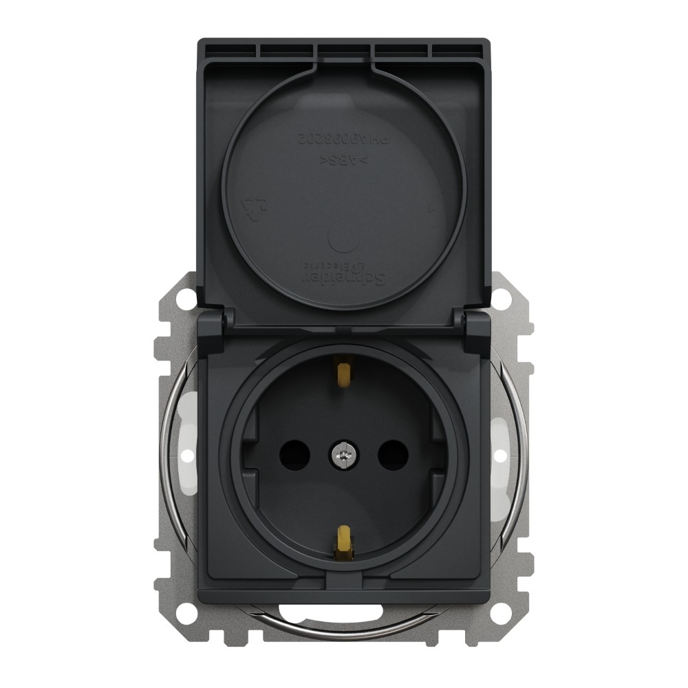 SEDNA DESIGN ANTRACIT PRIZA 2P+E IP44 OBT+CAPAC SDD214023
