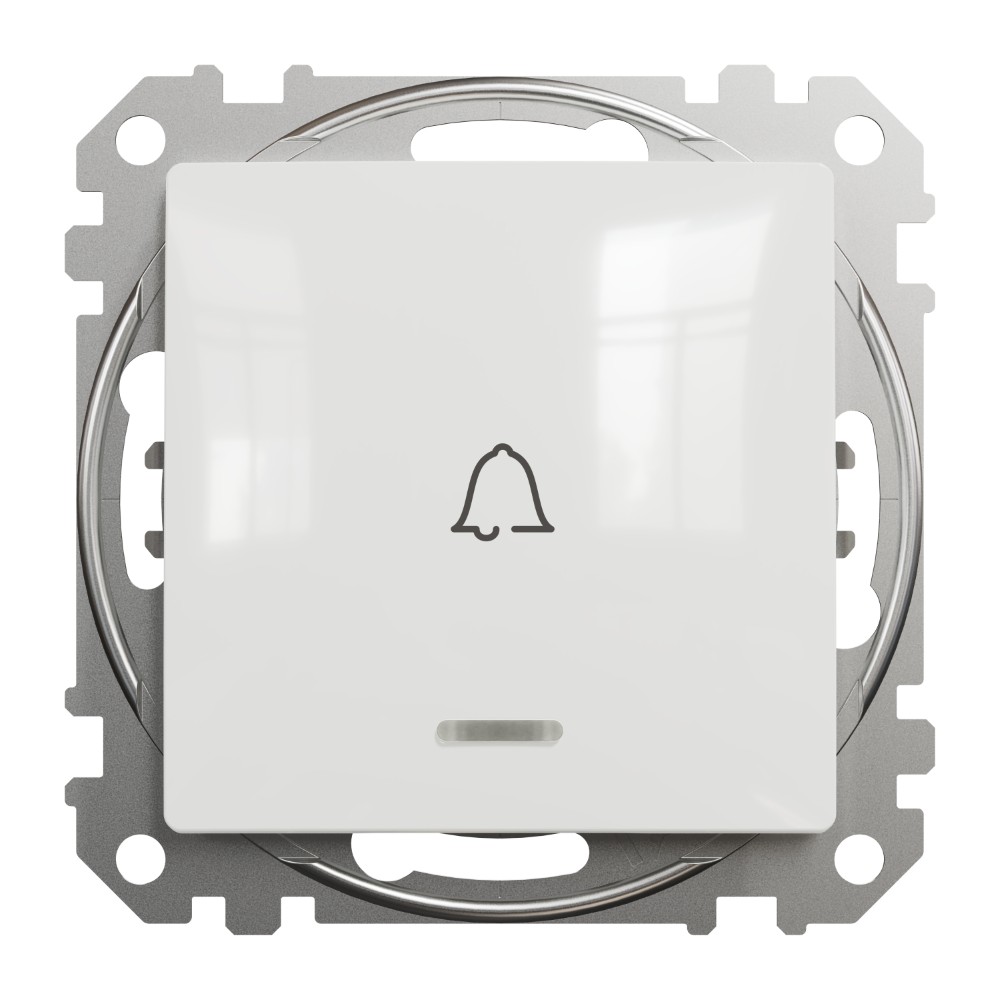 SEDNA DESIGN INTRERUPATOR SONERIE LED ALBAS. SI SIMBOL 10A ALB SDD111131L