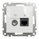 SEDNA DESIGN PRIZA RJ45 CAT6E UTP + TV ALB SDD111469T