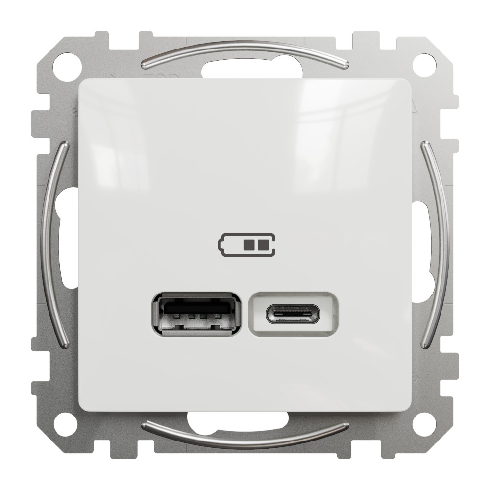 SEDNA DESIGN PRIZA USB A+C 2.4A ALB SDD111402