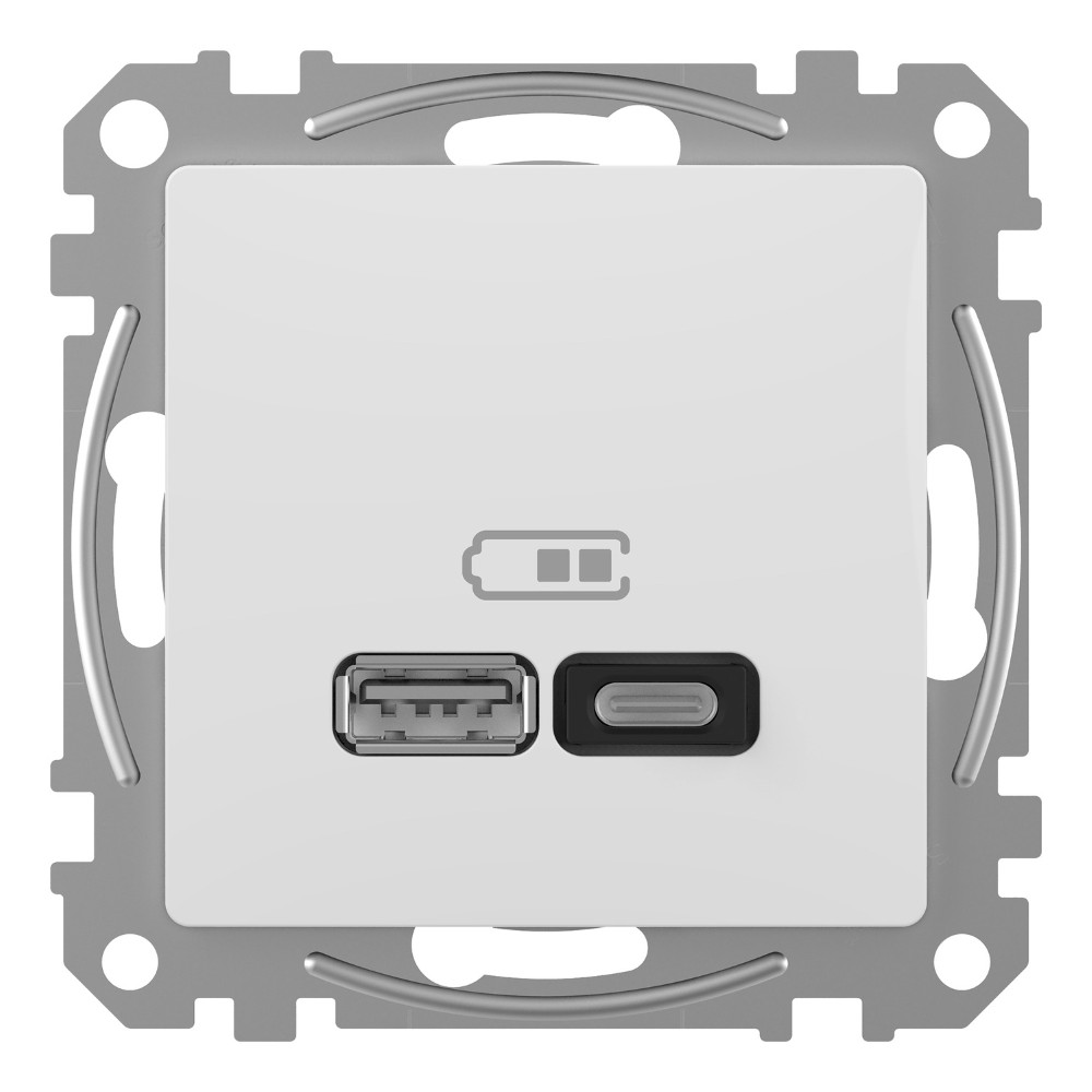 SEDNA DESIGN PRIZA USB A+C 45W ALB SDD111404