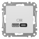 SEDNA DESIGN PRIZA USB A+C 45W ALB SDD111404