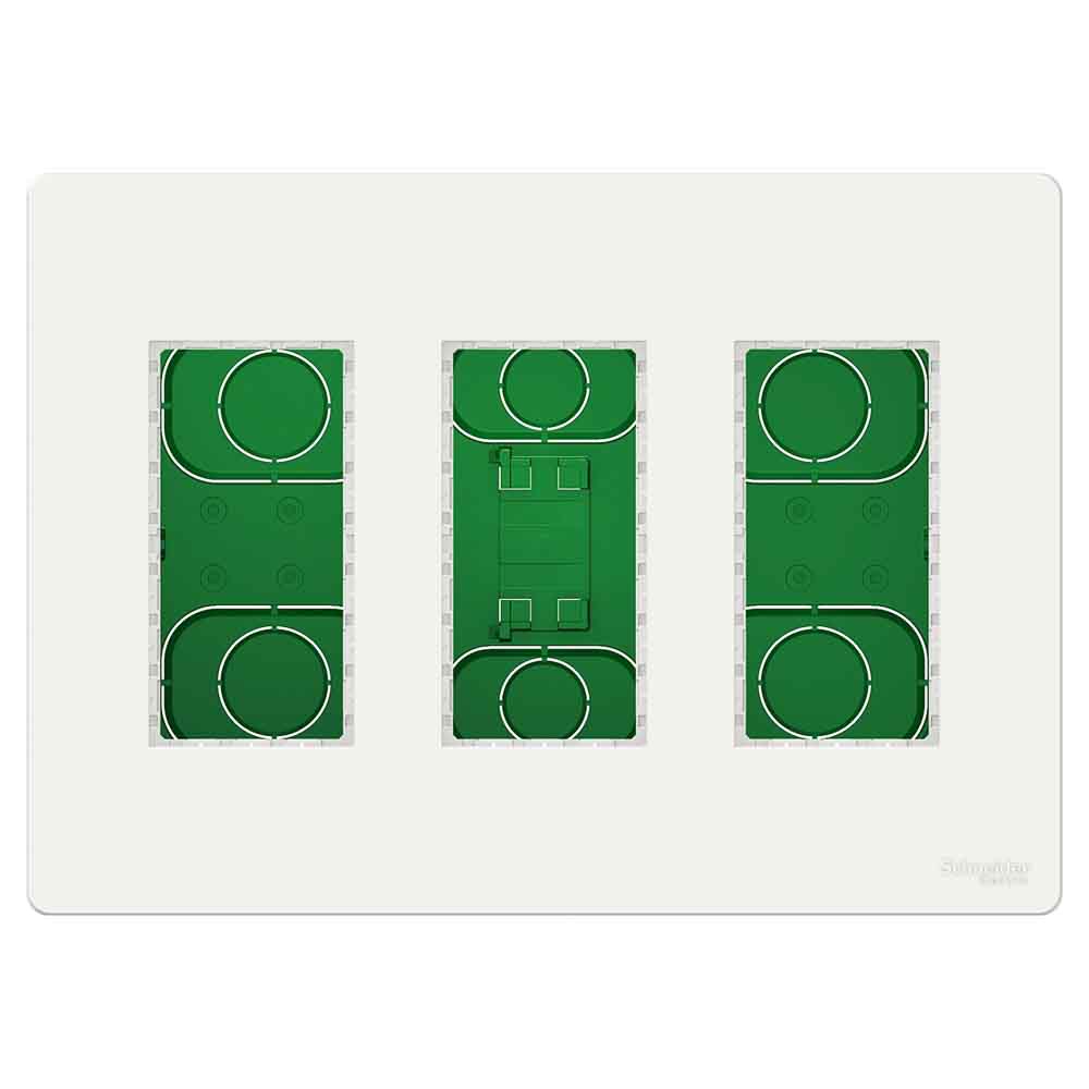 NEW UNICA DOZA ST+PLACA+SUPORT 3x4 MODULE VERTICAL ALB NU173418