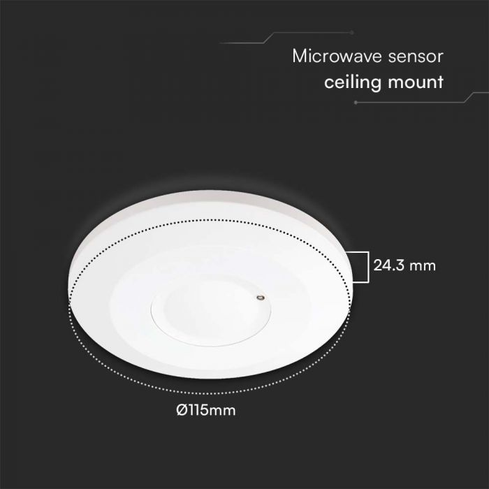 SENZOR PREZENTA 360'D MICROUNDE IP20 ALB 115x24.3mm VT