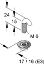 NIEDAX SURUB CU CARLIG M6 CU PIULITA CU FLANSA DINTATA FI-17MM GRSM6F