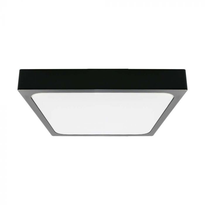 CIL PLAFONIERA SENZOR IP44 4000K 18W 1800 lm PATRATA D:225x225x60mm NEAGRA