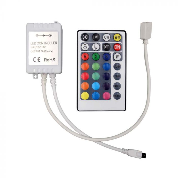LED CONTROLLER RGB+WHITE 12/24V 10A IR