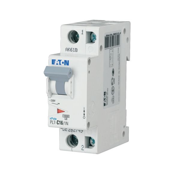 EATON 1P+N 16A C 10kA PL7-C16/1N 262749