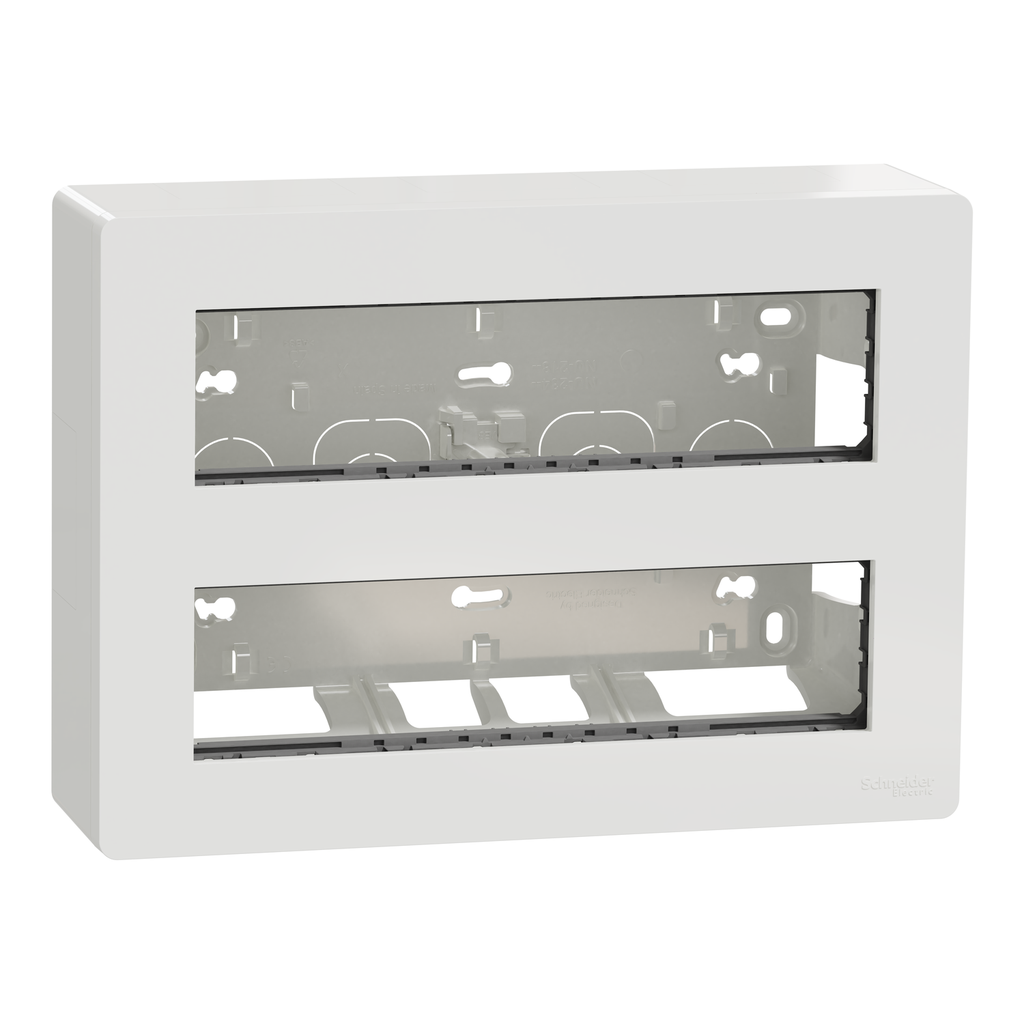 NEW UNICA DOZA PT+PLACA+SUPORT 2x10 MODULE ALB ANTIBACTERIAN NU121020