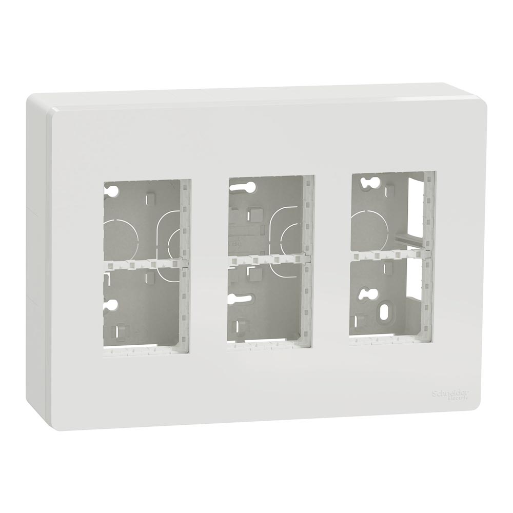 NEW UNICA DOZA PT+PLACA+SUPORT 3x4 MODULE VERTICAL ALB NU123418