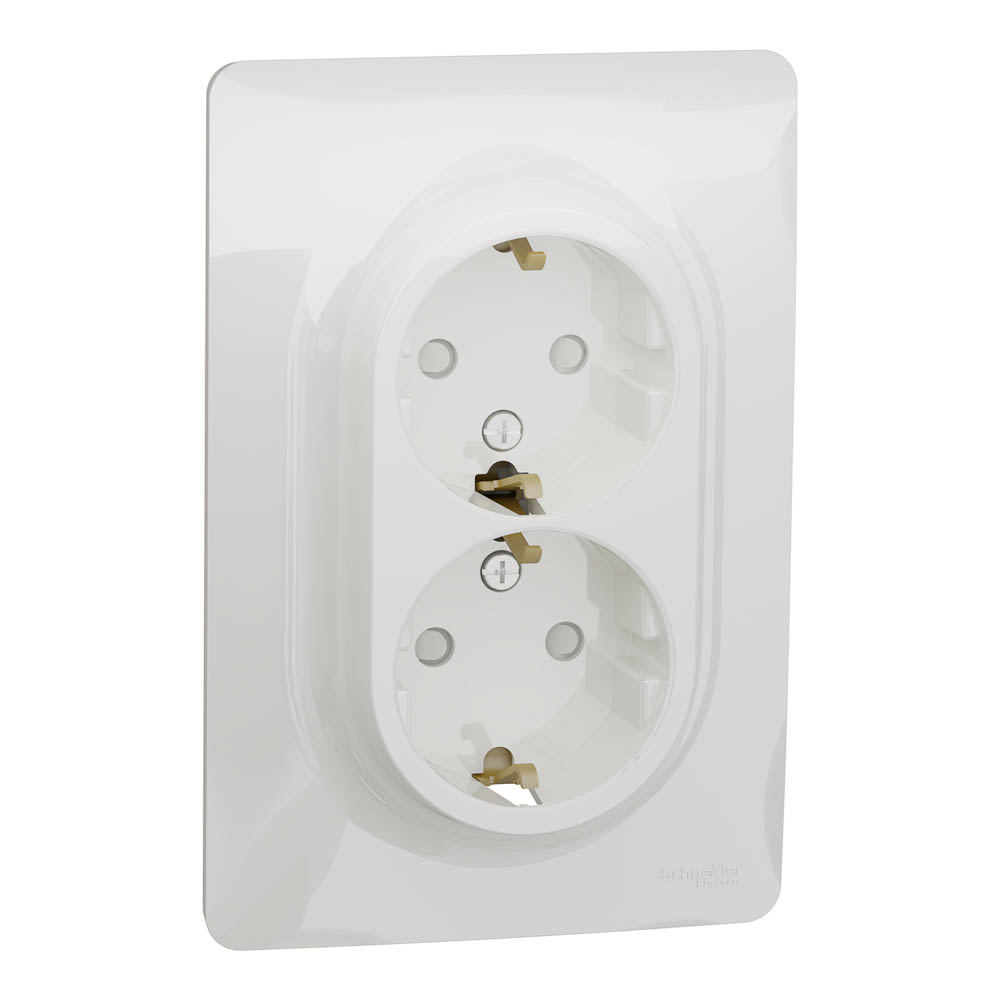 NEW UNICA PRIZA DUBLA 2P+E 16A, ALB NU206718