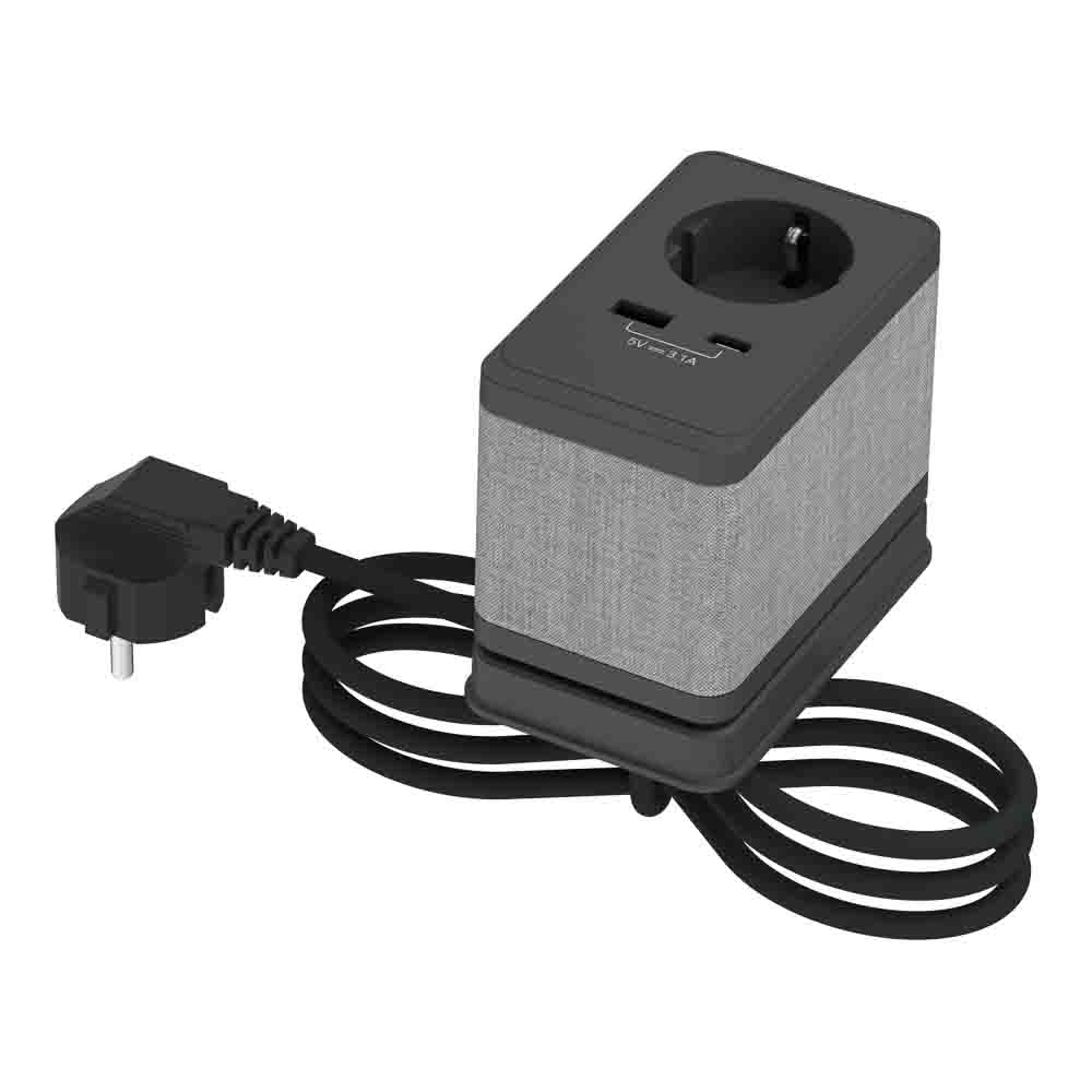 NEW UNICA SYSTEM+ 1xSCHUKO 1xUSB A 1xUSB C 3.1A INS44051 ANTRACIT