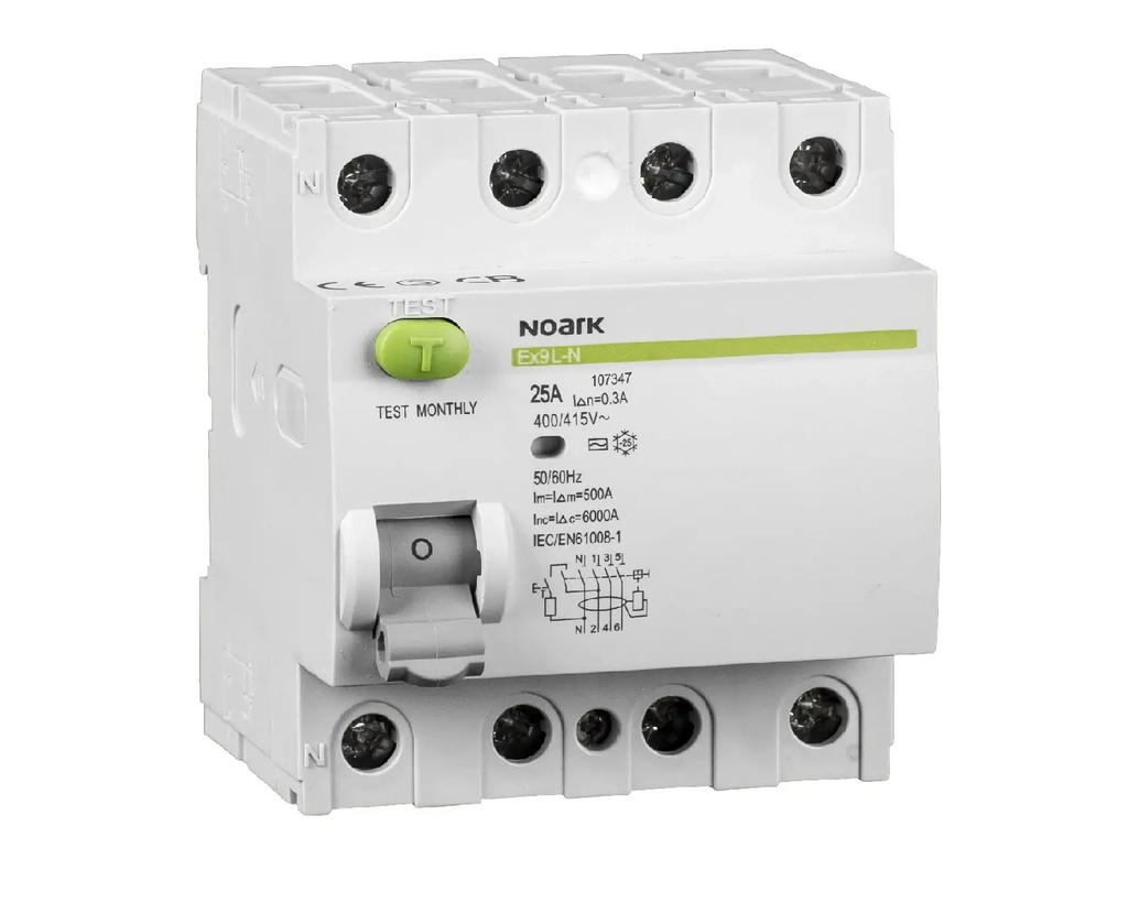 NOARK INTR DIF. 4P 25A 6kA 100mA Tip AC Ex9L-N 108335