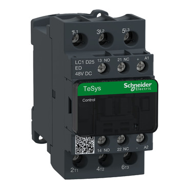 SCH CONTACTOR 25A 1F+1O 48V CC LPL LC1D25ED