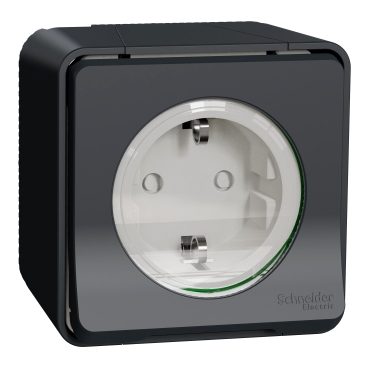 SCH MUREVA PRIZA SIMPLA 2P+E OBTURATOR PT GRI MUR36731