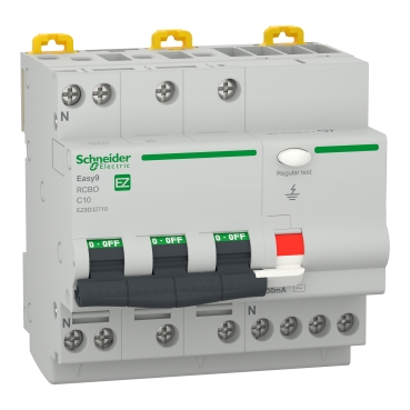 SCHE VIGI 3P+N 10A 30mA 4.5KA AC RCBO EZ9D32710