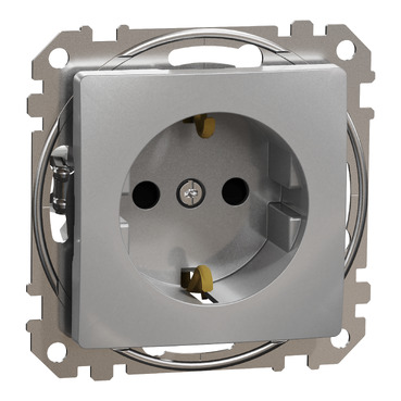SEDNA DESIGN ALUMINIU PRIZA 2P+E CU OBTURATOARE SDD113021