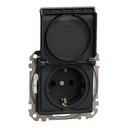 SEDNA DESIGN ANTRACIT PRIZA 2P+E IP44 OBT+CAPAC SDD214023