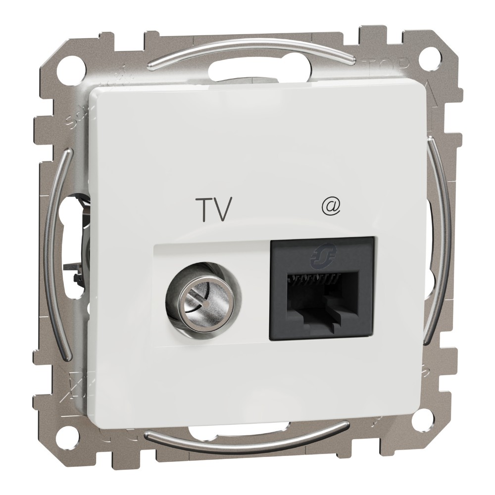 SEDNA DESIGN PRIZA RJ45 CAT6E UTP + TV ALB SDD111469T