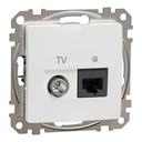 SEDNA DESIGN PRIZA RJ45 CAT6E UTP + TV ALB SDD111469T