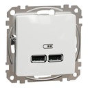 SEDNA DESIGN PRIZA USB A+A 2.1A ALB SDD111401