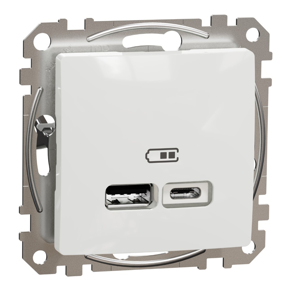 SEDNA DESIGN PRIZA USB A+C 2.4A ALB SDD111402