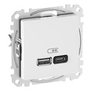 SEDNA DESIGN PRIZA USB A+C 45W ALB SDD111404