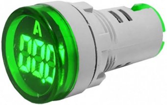 AMPERMETRU DIGITAL 100A 380V IP65 VERDE D=22 mm