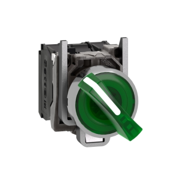 SCH BUTON SEL. LED 2 POZ 1NO+1NC 230V VERDE XB4BK123M5