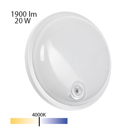 APLICA CU SENZOR 120gr 20W IP54 1900LM 4000K SPECTRUM SLI041047NW