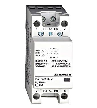 SCHRACK CONTACTOR MODULAR 25A 2ND 2NI BZ326472