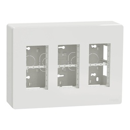 [NU123418] NEW UNICA DOZA PT+PLACA+SUPORT 3x4 MODULE VERTICAL ALB NU123418