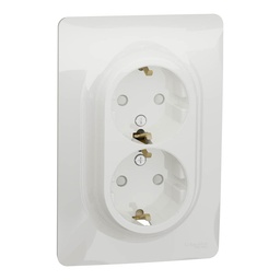 [NU206718] NEW UNICA PRIZA DUBLA 2P+E 16A, ALB NU206718