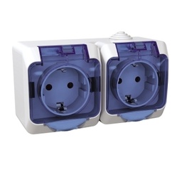 [WDE000525] SCHC PRIZA DUBLA CU CAPAC PT IP44 WDE000525
