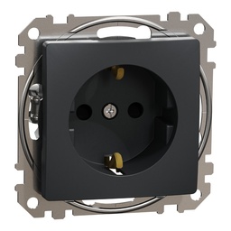 [SDD114021] SEDNA DESIGN ANTRACIT PRIZA 2P+E CU OBT SDD114021