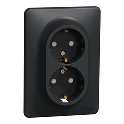 [SDD314221] SEDNA DESIGN ANTRACIT PRIZA DUBLA 2P+E OBT SDD314221