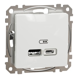 [SDD111402] SEDNA DESIGN PRIZA USB A+C 2.4A ALB SDD111402