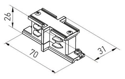 [TKN1004 WH] ARX TRACK MINICONECTOR  LINIAR 3C 16A 250V TKN1004 WH